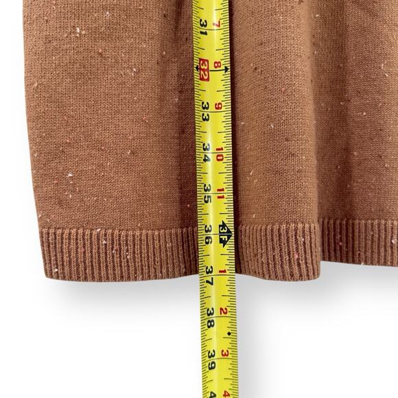 NWT Talbots Zip Collar Sweater Dress Tweed Tan Womens Petite Small SP Cotton - Picture 13 of 13